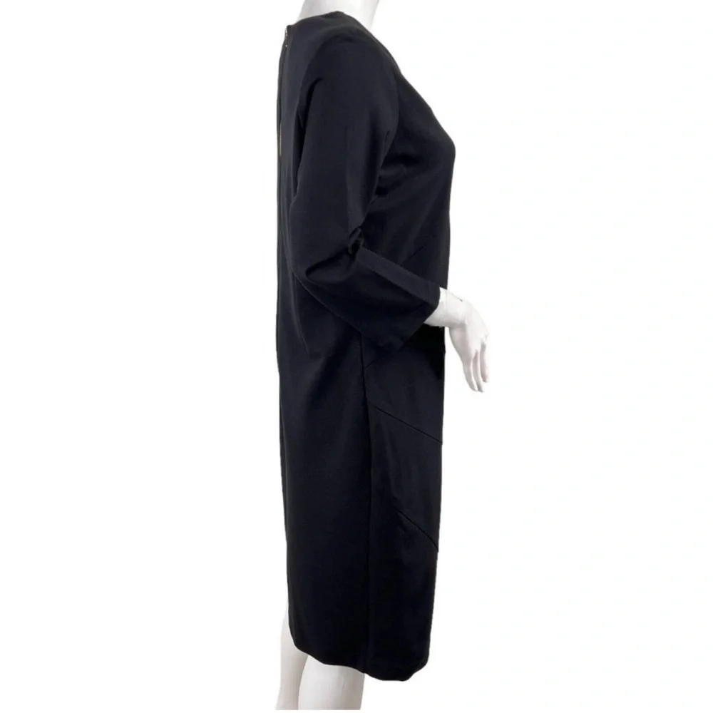 Chico's Dress Angle-Seamed Wendi Mini Knee Length Black Ponte Knit EUC Size 1.5 - Picture 3 of 8